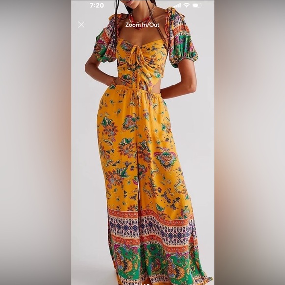 NWOT FP Bali Citrus Skies Jumpsuit - Picture 2 of 5